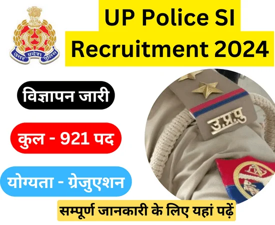 UP Police SI Recruitment 2024 Notification Out