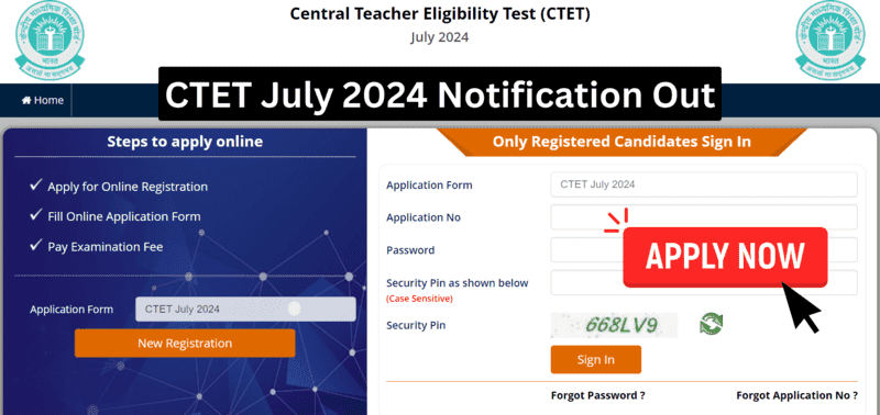 CTET July 2024 Apply Online Started @ctet.nic.in Check Complete Details Here