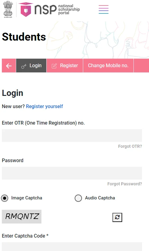 NSP Scholarship 2024-25 Portal Login- NSP OTR Registration