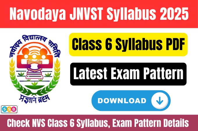 Navodaya JNVST Syllabus 2025-26 Class 6 PDF | Exam Pattern