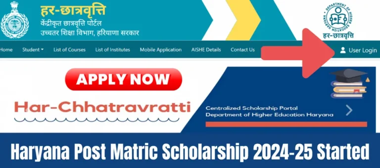 Har Chhatravratti Haryana Post Matric Scholarship 2024-25 Apply Online