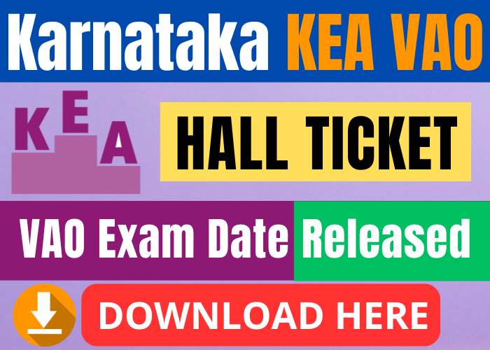 Karnataka KEA VAO Hall Ticket 2024 Download