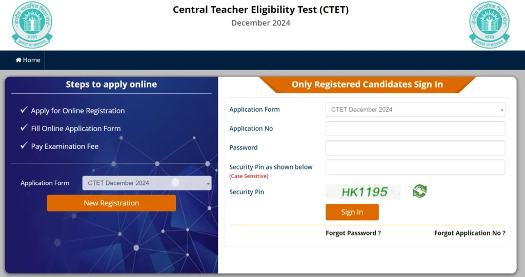 CTET December 2024 Online Registration Started