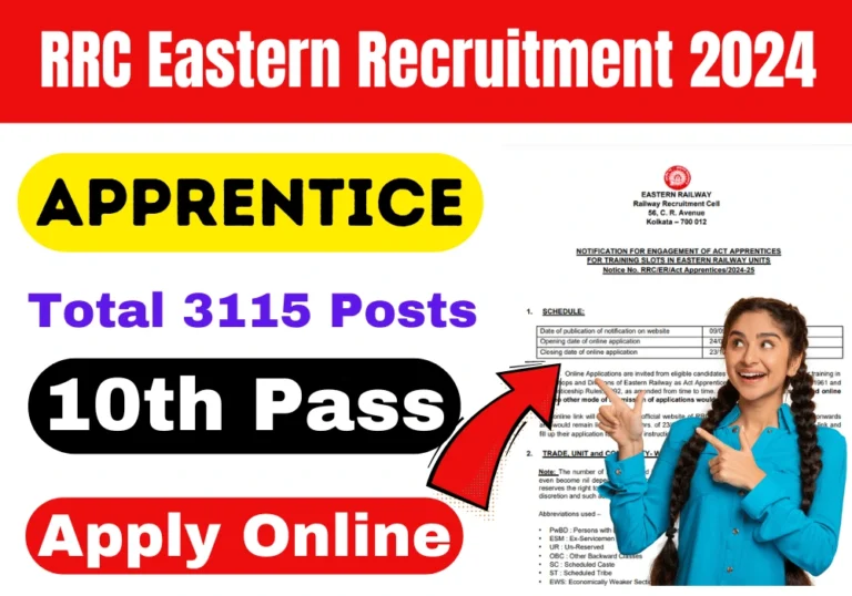 RRC ER Apprentice Vacancy 2024 Notification Out- Apply Online 10वीं पास के लिए 3115 पदों पर रेलवे अप्रेंटिस नई भर्ती