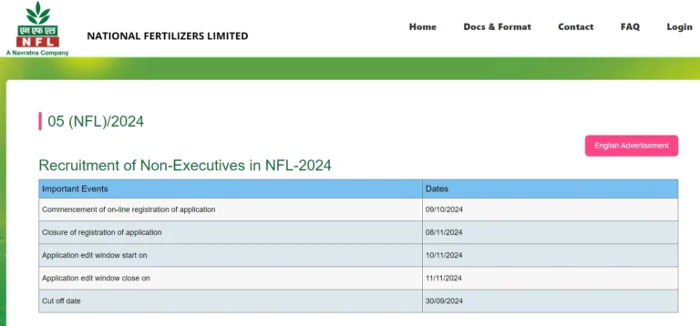 NFL Recruitment 2024 Apply Online Now for 336 Non-Executive Vacancies Notification Out