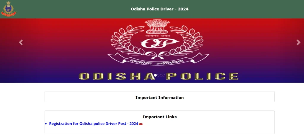 Odisha Police Driver Recruitment 2024 Notification Out- Apply Online