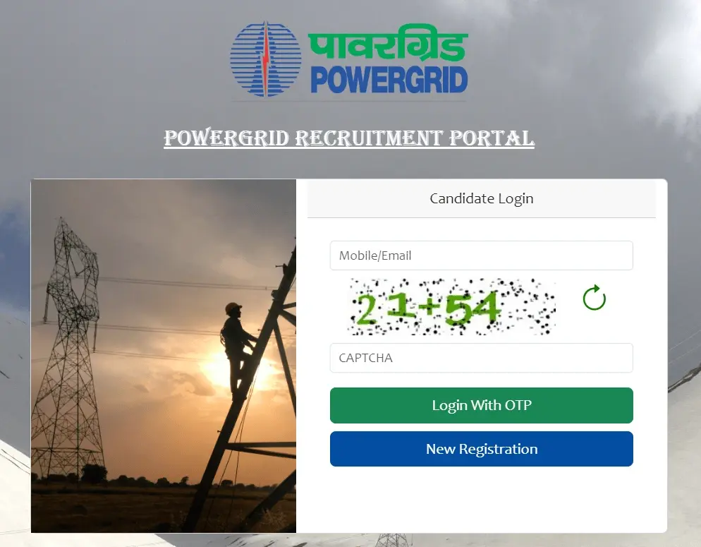 Power Grid PGCIL Recruitment 2024 Apply Online Login Page