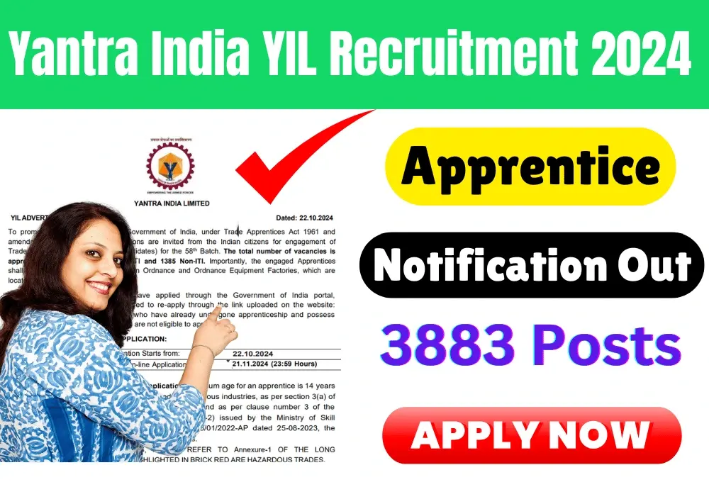 Yantra India YIL Apprentice Recruitment 2024 Apply Online Now for 3883 Posts