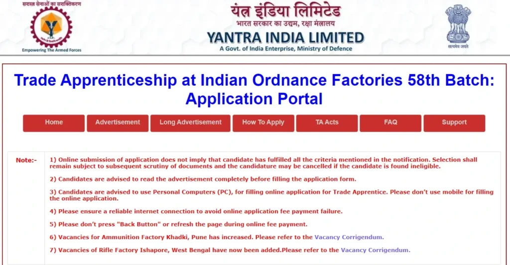 Yantra India limited Apprentice Recruitment 2024 Apply Online