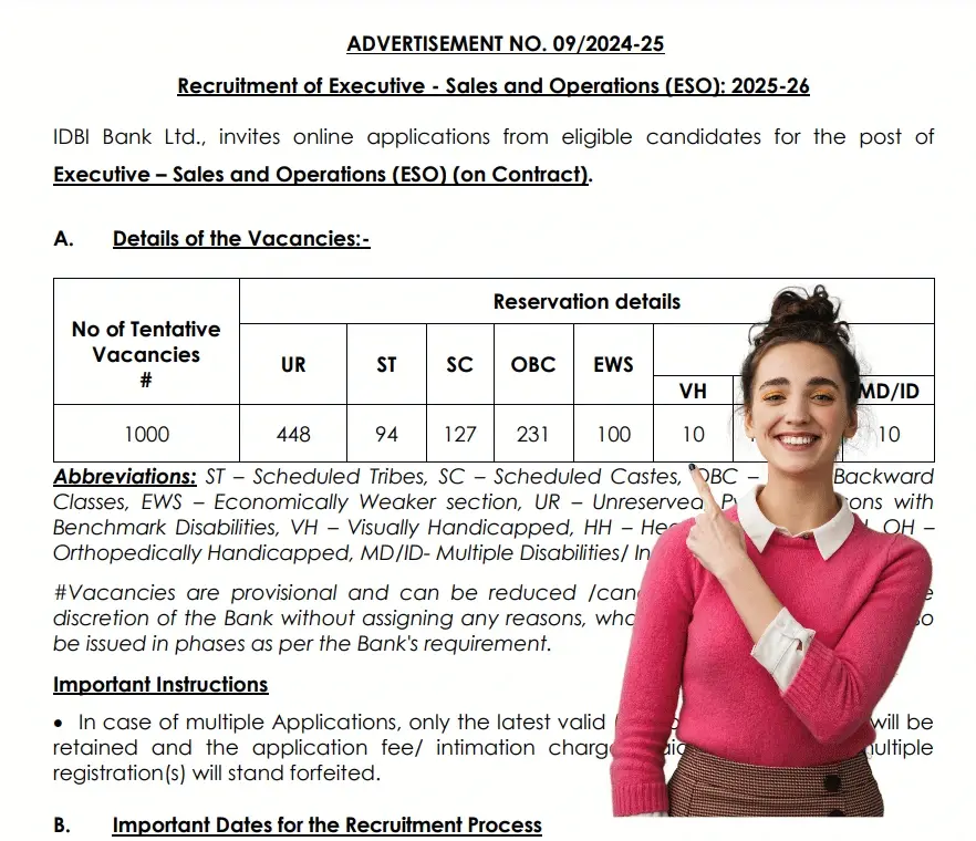 IDBI Executive Recruitment 2024 Notification Out