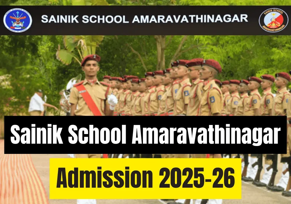 Sainik School Amaravathinagar Admission 2025-26 Apply Online